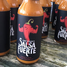 Load image into Gallery viewer, Salsa Fuerte hot sauce, created by award-winning Chef Craig Strong, is a medium-level hot sauce created to elevate the flavor of any dish. Using fresh ingredients, not powders, Salsa Fuerte is a must-have condiment in any kitchen.
